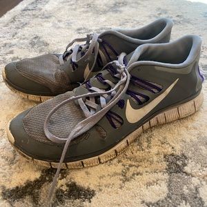 Nike Running Sneakers - gray/purple - size 10